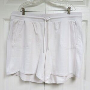 T by Talbots 2X French Terry Shorts Bright White Solid